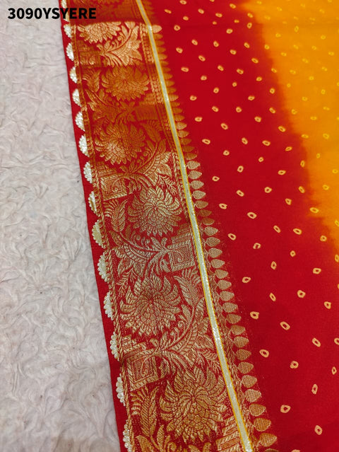 KcPc New Festive Wear Bandhani Saree in Nylon Viscose Silk   GAN