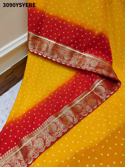 KcPc New Festive Wear Bandhani Saree in Nylon Viscose Silk   GAN
