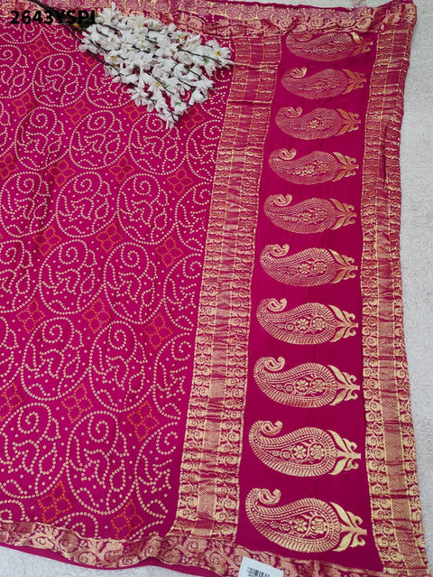By Bandhani Style Saree With Traditional Wear