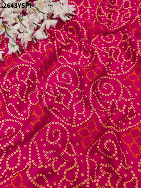By Bandhani Style Saree With Traditional Wear