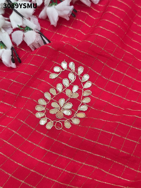 By New Banarasi Look Saree with Gota Patti Touch KcPc