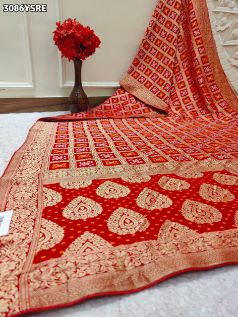 By New Premium Georgette Banarasi Zari Weaving Saree KCPC