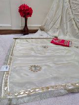 KcPc New Designer Style Cosmos Tissue Saree with Beautiful Gotapatti Detailing AMT