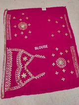KcPc New Designer Style Cosmos Tissue Saree with Beautiful Gotapatti Detailing AMT