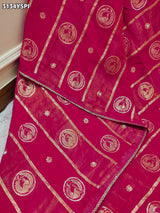 By Traditional Banarasi Style Saree With Elegant White Cutdana Work KCPC