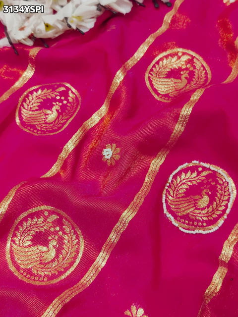 By Traditional Banarasi Style Saree With Elegant White Cutdana Work KCPC