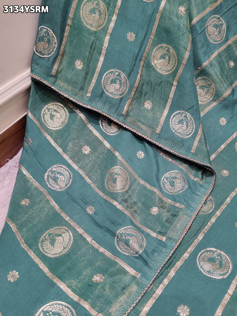 By Traditional Banarasi Style Saree With Elegant White Cutdana Work KCPC