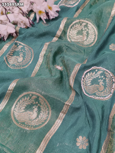 By Traditional Banarasi Style Saree With Elegant White Cutdana Work KCPC