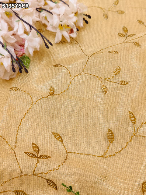 By Traditional Saree With Banarasi Touch Kashida Work KcPc