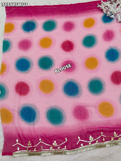 By Traditional Saree With Beautiful Gotapatti Work KcPc 