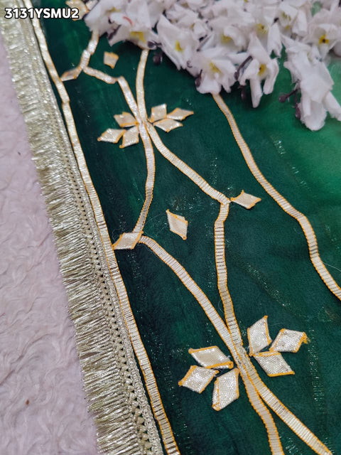 By Traditional Saree With Beautiful Gotapatti Work KcPc 