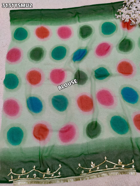 By Traditional Saree With Beautiful Gotapatti Work KcPc 