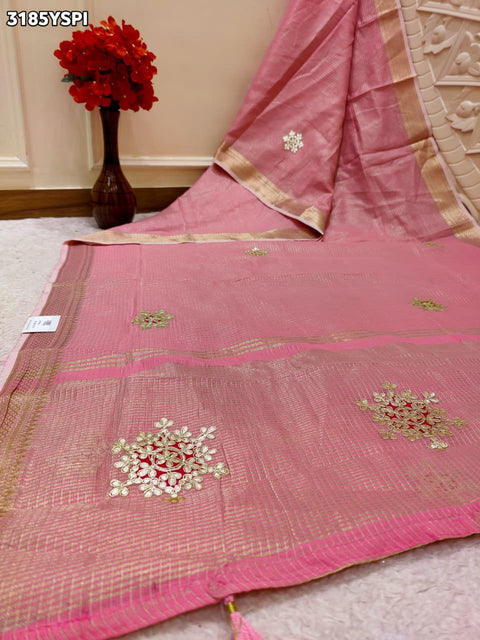 By New Banarasi Style Saree with Gotapatti Work KcPc 