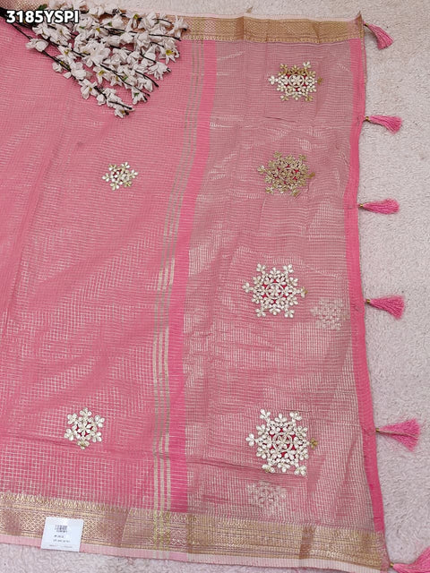 By New Banarasi Style Saree with Gotapatti Work KcPc 