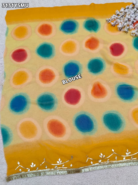 By Traditional Saree With Beautiful Gotapatti Work KcPc 