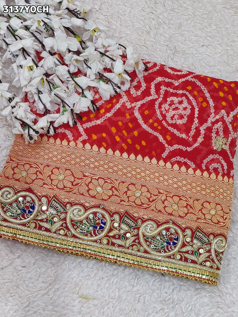 Buy New Bandhani Style Pila Chunri With Traditional Wear KcPc