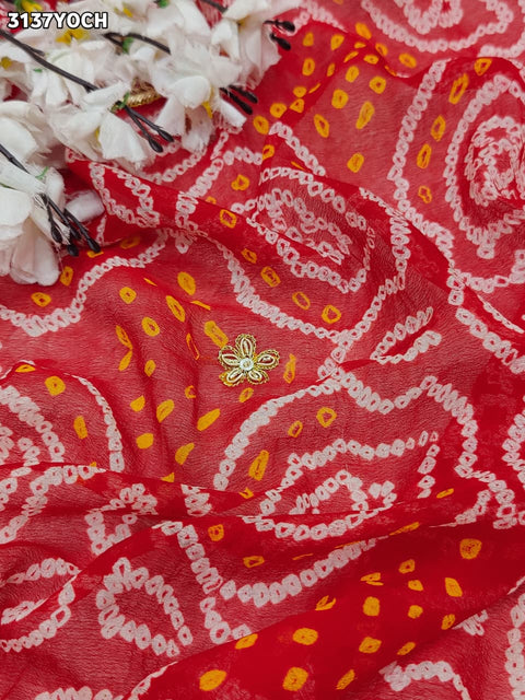 Buy New Bandhani Style Pila Chunri With Traditional Wear KcPc