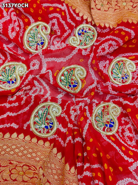 Buy New Bandhani Style Pila Chunri With Traditional Wear KcPc