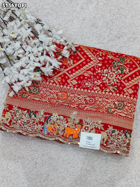 Buy New Bandhani Style Pila Chunri With Traditional Wear KcPc