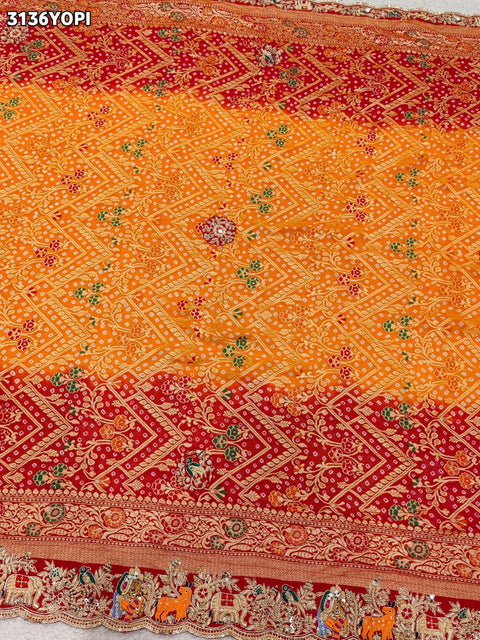 Buy New Bandhani Style Pila Chunri With Traditional Wear KcPc