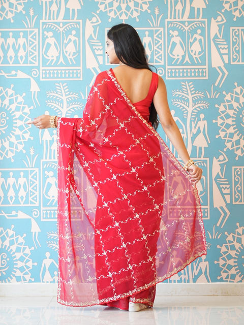 Buy Stylish Festive Wear Saree With Pittan Work KcPc
