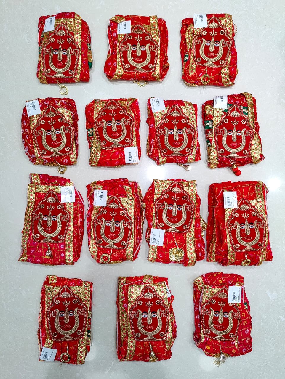 KcPc Latest Art Silk fabric New Marwardi Broach Stole (Set of 14 Pcs )