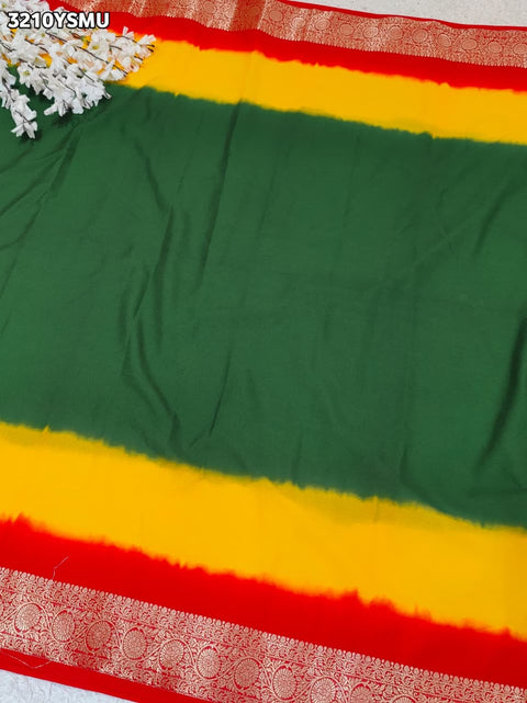 By Banarsi Style Saree With Zari border  KcPc