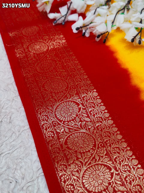 By Banarsi Style Saree With Zari border  KcPc