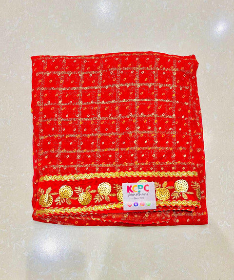 KcPc New Designer Traditional Georgette Dupatta with Rich Embroidery Border (Set of 14 Pcs )