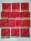 KcPc New Ethnic Cotton Kerala Bandhej Pila Chunri Combo Set (14 Pieces)