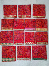 KcPc New Ethnic Cotton Kerala Bandhej Pila Chunri Combo Set (14 Pieces)