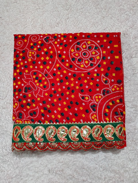 KcPc New Ethnic Cotton Kerala Bandhej Pila Chunri Combo Set (14 Pieces)