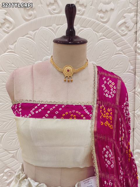 KcPc New  Premium Upada Silk Bandhani Lehenga with Embroidery  SSB