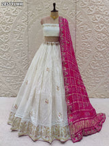 Buy New Bandhani Lehenga with Cutdana Gota Patti Work KcPc