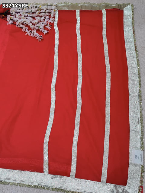 KcPc New Stylish Georgette Saree with Rich Gota Border Work   MHS