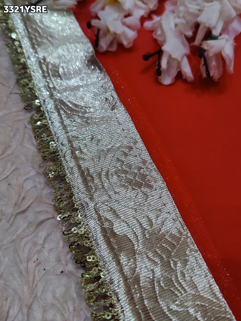 KcPc New Stylish Georgette Saree with Rich Gota Border Work   MHS