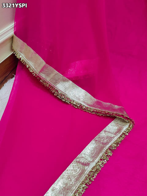 KcPc New Designer Georgette Saree with Classic Gota Finish    MHS