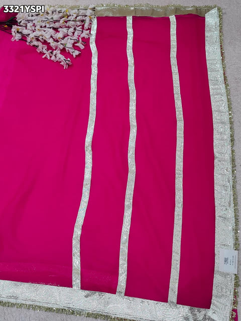 KcPc New Designer Georgette Saree with Classic Gota Finish    MHS