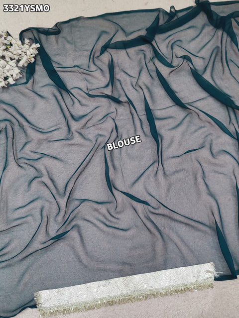 KcPc New Elegant Designer Georgette Saree with Gota Border   MHS