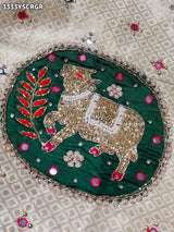 KcPc New Premium Upada Silk Banarasi Saree with Mirror Embellishment RB