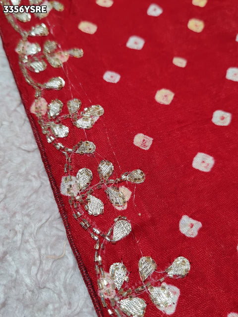 KcPc New Modal Silk Bandhani Style Saree with Cutdana & Gotapatti Work   VND