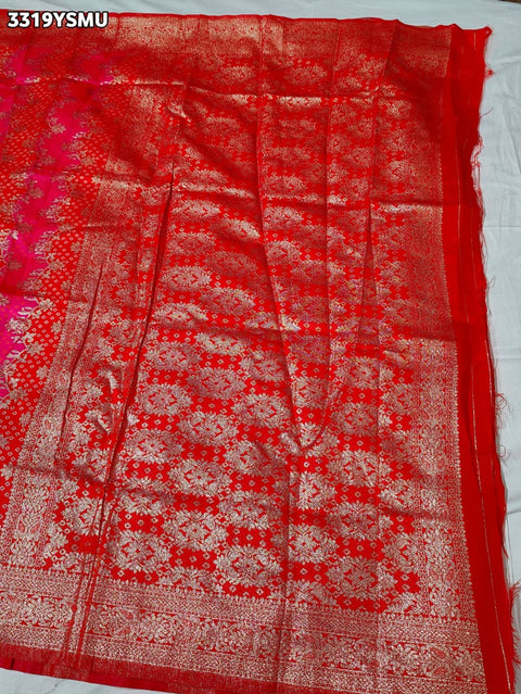 KcPc New Royal Festive Collection Dola Silk Bandhani Saree with Traditional Zari Weaving   DC