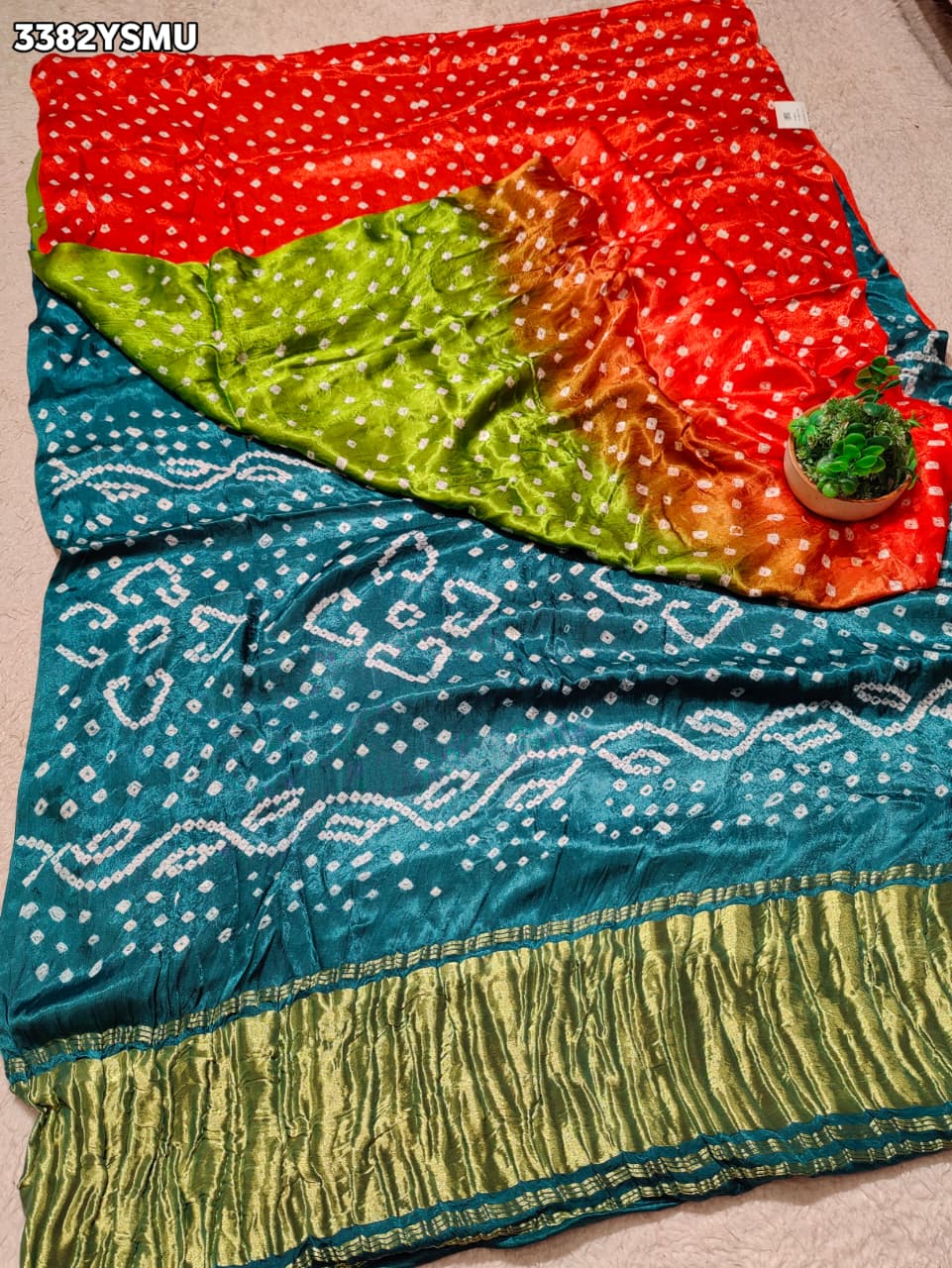 KcPc New Royal Bandhani Gaji Silk Saree for Festive Wear AAB