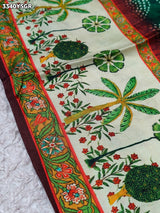 KcPc New Premium Gaji Silk Kalamkari Style Saree with Traditional Appeal APL