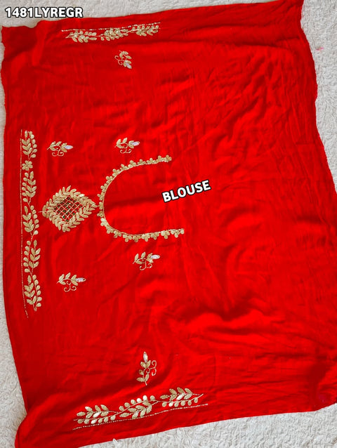 KcPc New Pure Gaji Silk Bandhani Lehenga with Traditional Gotapatti Work   BTU