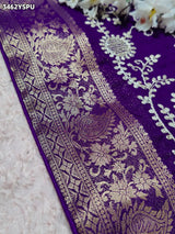 Buy New Elegant Banarasi Style Saree with Traditional Pittan Work KcPc