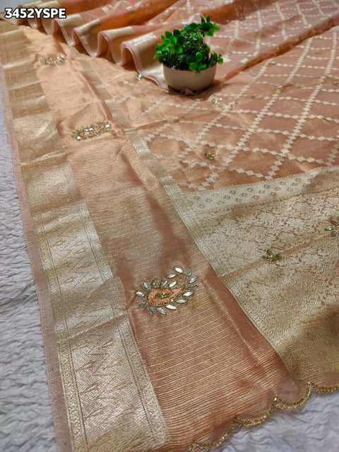 Buy Banarasi Style Saree with Cutdana Work KcPc