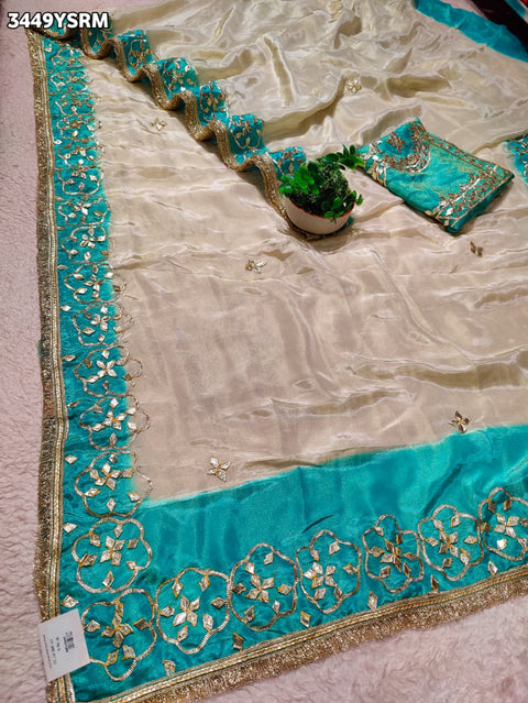 Buy New Designer Saree with Traditional Gotapatti Work KcPc