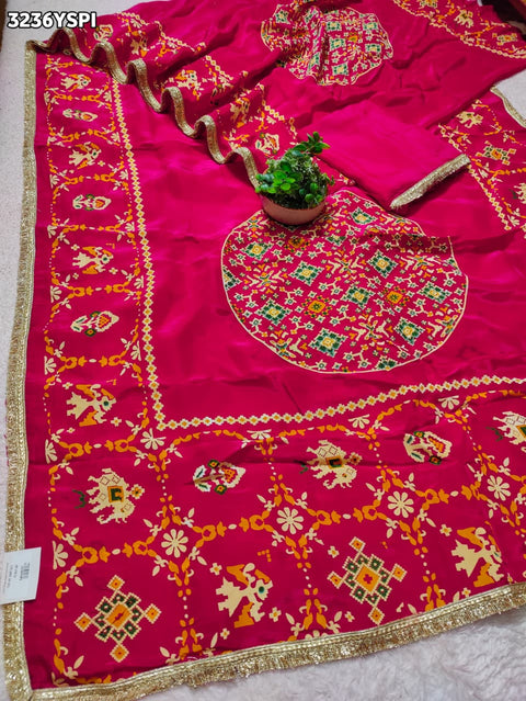 Buy New  Patola Style Saree with  Festive Wear KcPc