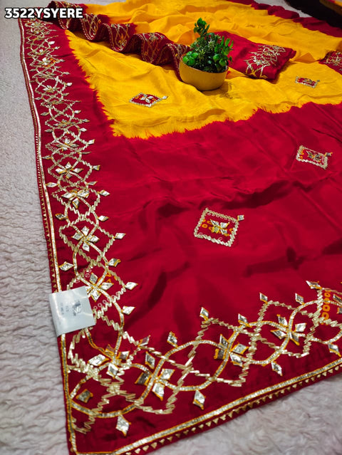 Buy New Premium Festive Saree with Traditional Gotapatti Work KcPc